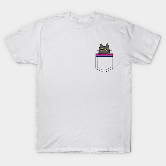 Bisexual cat in a pocket T-Shirt by Kaktus Tees